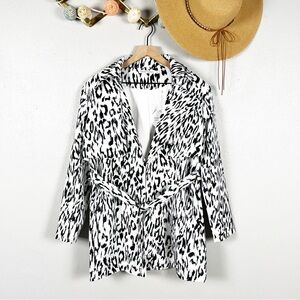 Finders Keepers State Of Grace Animal Print Lightweight Oversized Coat Small